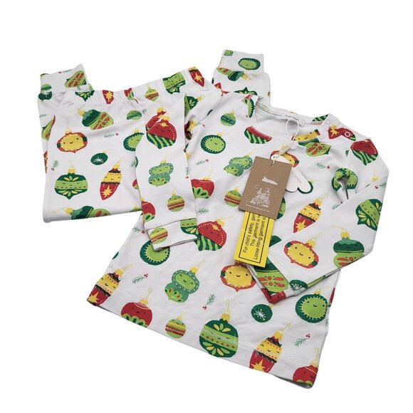 Angel Dear Other - ANGEL DEAR Toddler 4T Holiday Shiny Bright Ornaments 2PC Long Sleeve Set Pajamas